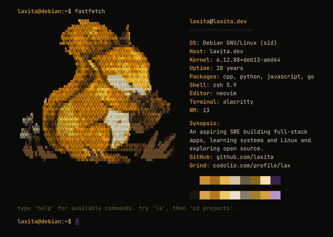 Linux Terminal-based portfolio